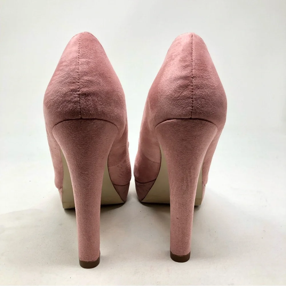 Madden Girl Open Square Toe Blush Pink Platforms Size 7